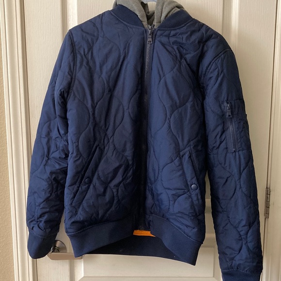 Forever 21 Men Quilted Puffer Zip with Detachable Hood - Picture 1 of 4